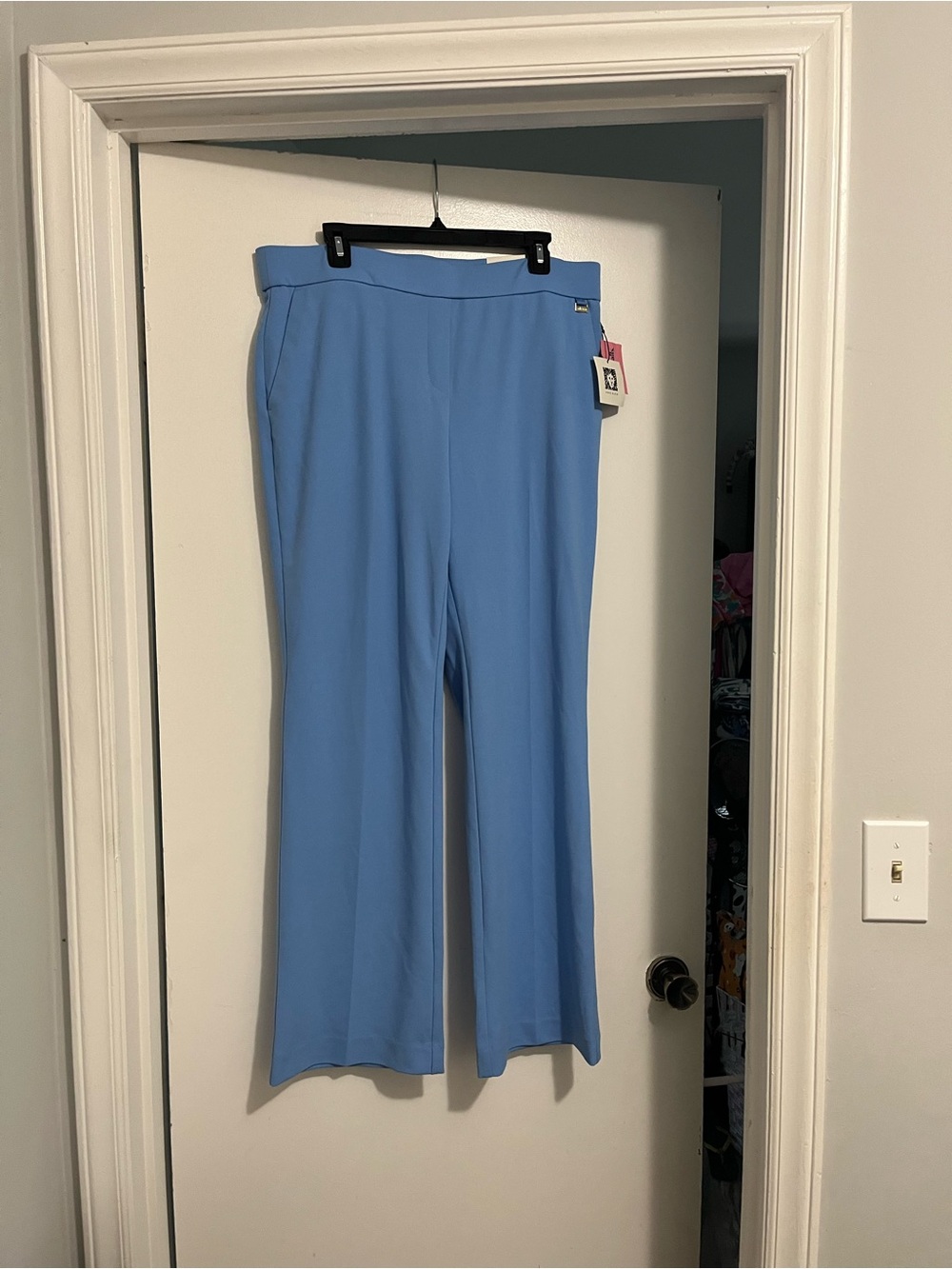 Light Blue Women's Straight-Leg Dress Pants